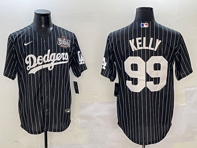 Men Los Angeles Dodgers #99 Kelly Black Stripe Jointly Name 2025 Nike MLB Jersey style 5->los angeles dodgers->MLB Jersey